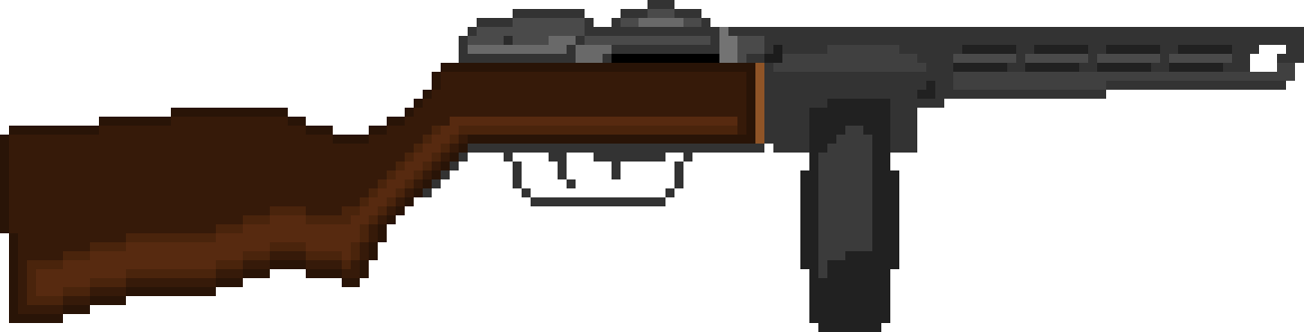 Ppsh-41 - Pixel Art (1450x370), Png Download