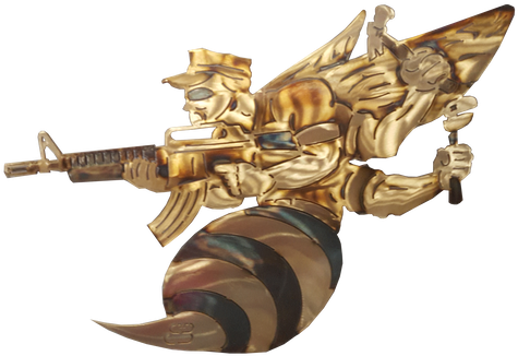 Seabee Wall Hanging Polished With Torch Highlighting - House (498x350), Png Download