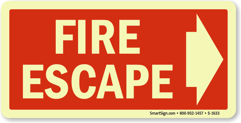 Zoom, Price, Buy - Fire Escape Sign (800x410), Png Download
