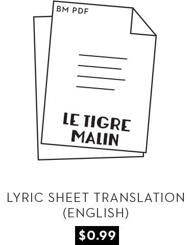 Le Tigre Malin Lyric Sheet (520x537), Png Download
