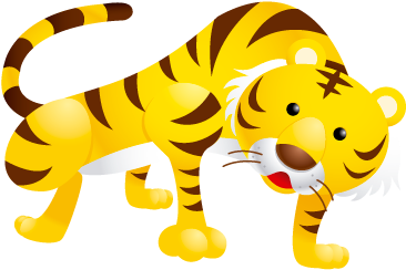 Tigre - Yellow Tiger Cartoon (400x400), Png Download