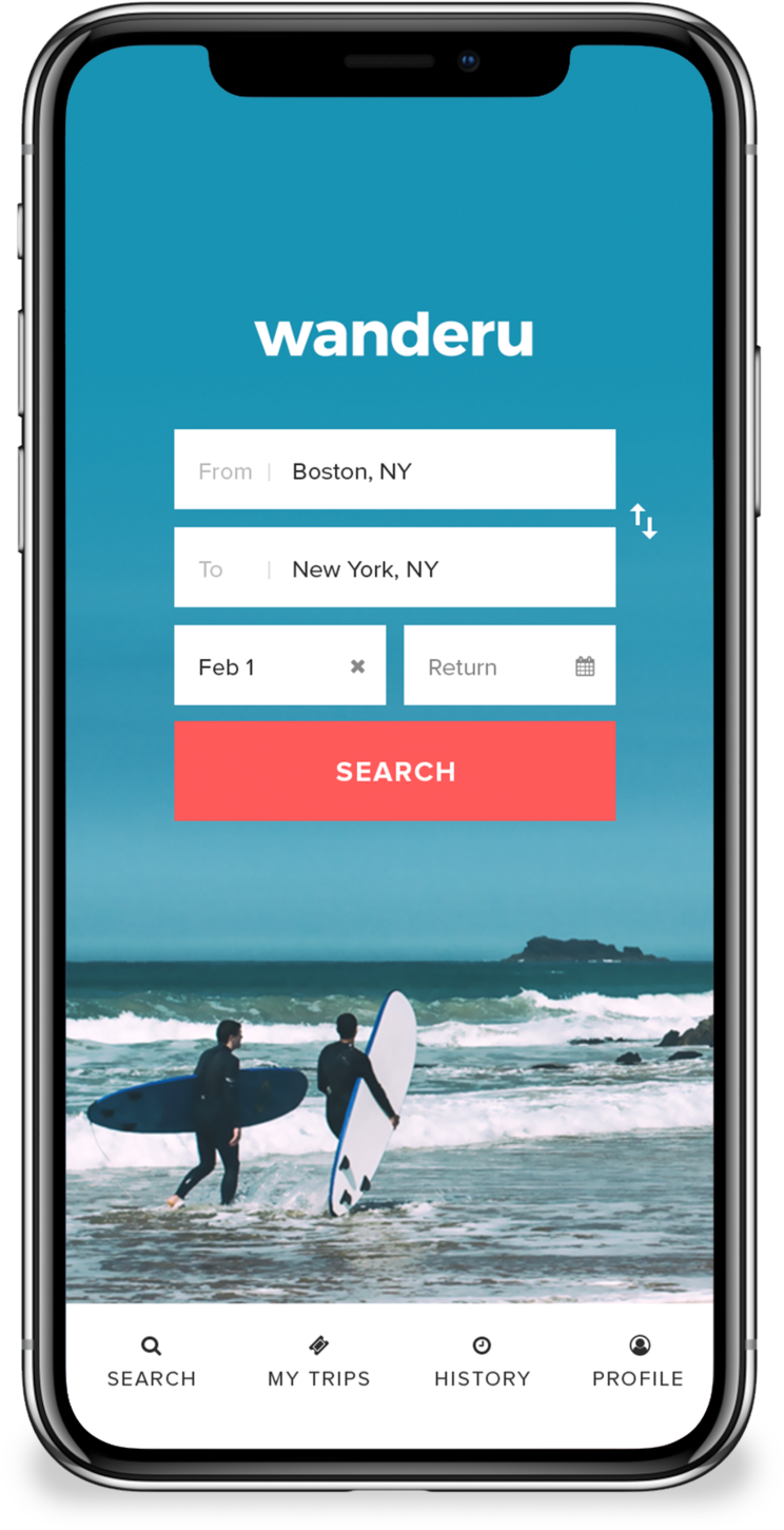 Download Wanderu App Search PNG Image with No Background