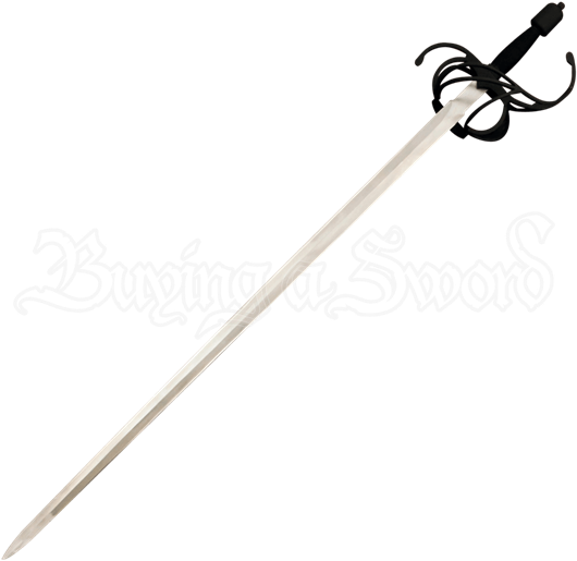 Blackened Swept Hilt Rapier - Sword (550x550), Png Download