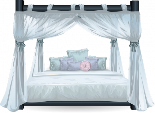 Most Expensive Mattresses In The World - Four Poster Bed Clipart (500x365), Png Download