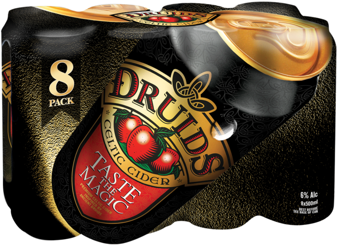 Druids Premium Celtic Cider 8 X 500ml Cans - Druids 8 Pack (800x800), Png Download