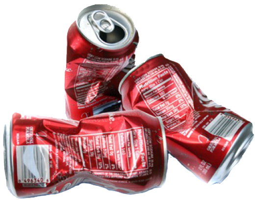 Used Beverage Cans - Examples Of Physical Changes Crushing A Can (653x413), Png Download