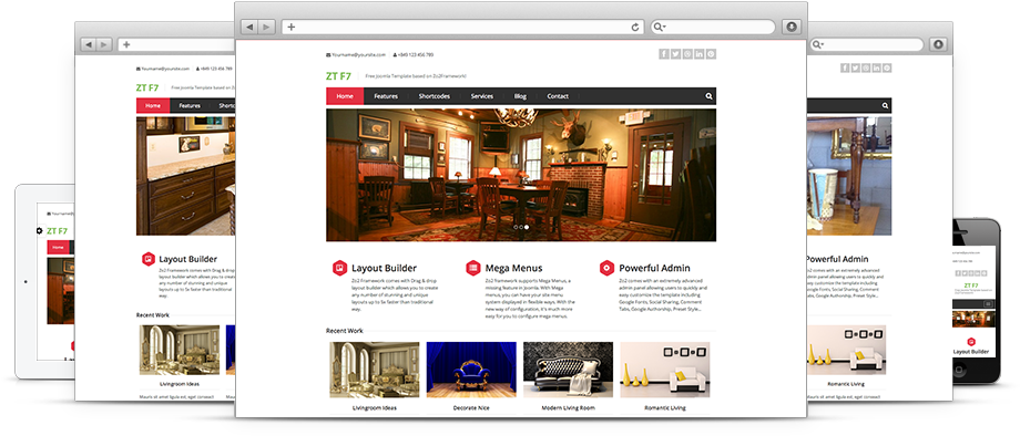 5 Free Responsive Joomla Templates From Zootemplate - Template (1140x393), Png Download