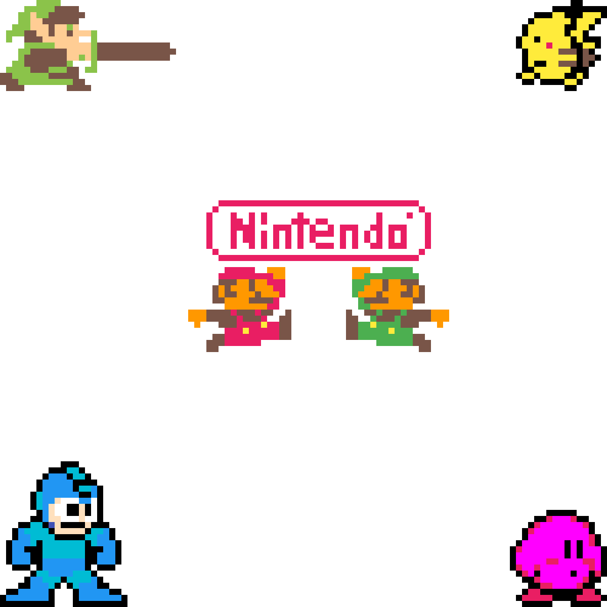 Nintendo Logo - 8 Bit Megaman (1200x1200), Png Download