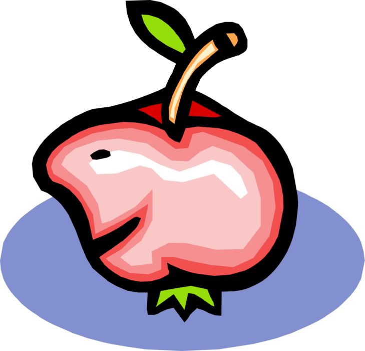 Vector Illustration Of Anthropomorphic Red Apple (729x700), Png Download