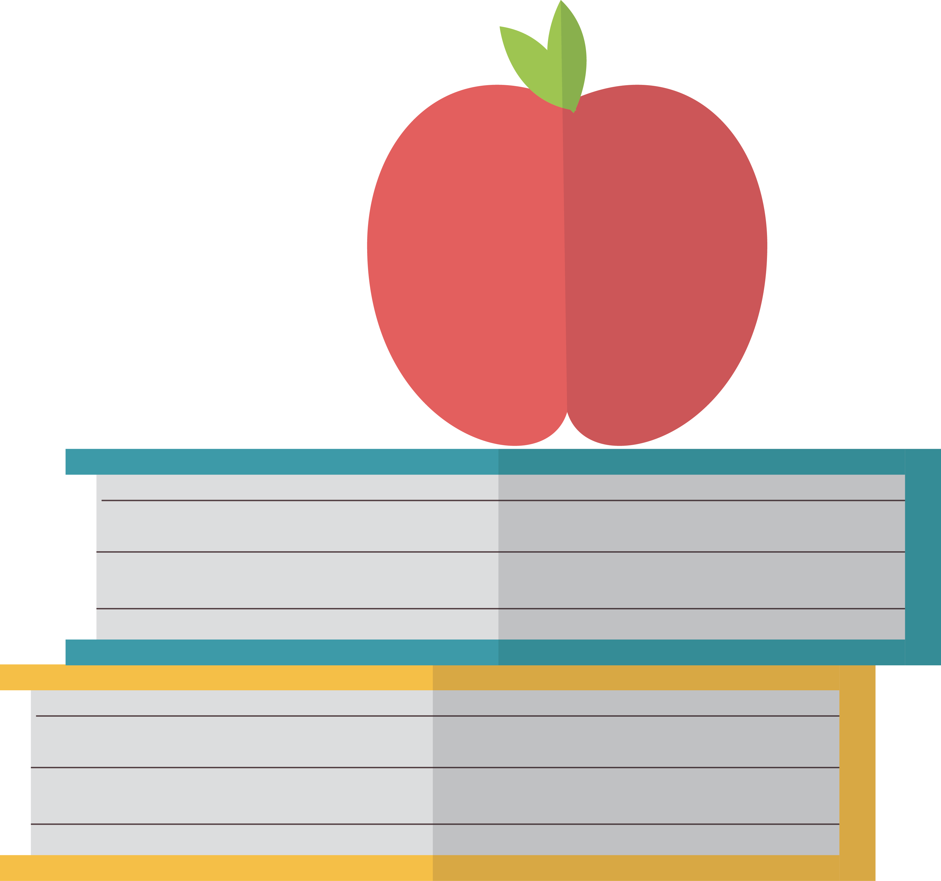 Books With Apple Png - Apple With Books Logo (3283x3072), Png Download
