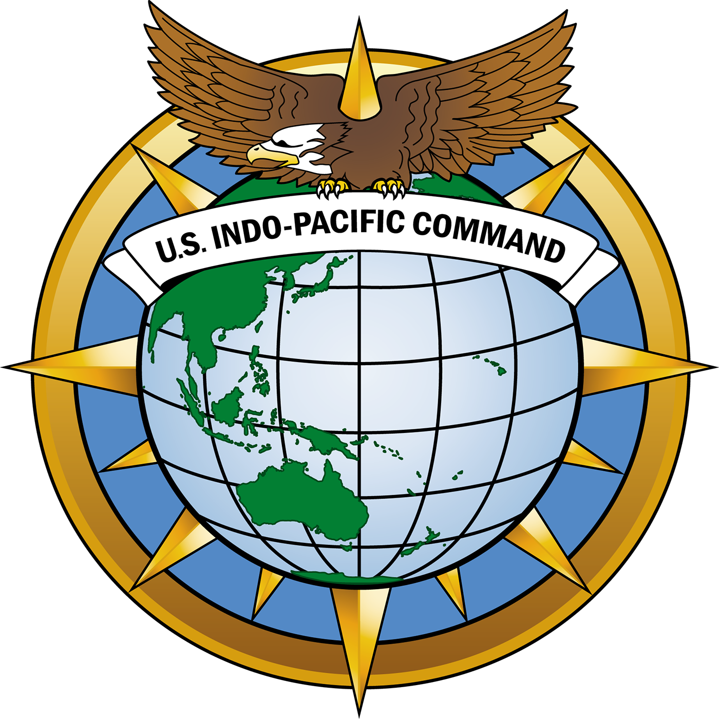 To Download The Official Usindopacom Emblem, Right - Us Indo Pacific Command Logo (1400x1400), Png Download