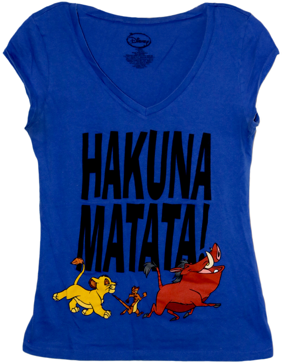 A Blue V Neck T Shirt With Simba, Timon, And Pumbaa - Disney Tank (1150x1300), Png Download