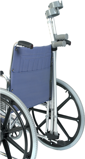 Crutch And Walking Stick Holder For Wheelchairs - Crutches Holder For Wheelchair (385x700), Png Download