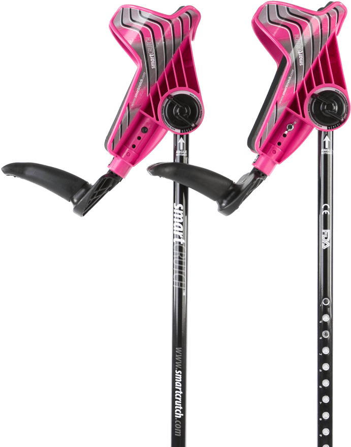 Pink Crutches From Smartcrutch - Smart Crutches Purple (800x900), Png Download