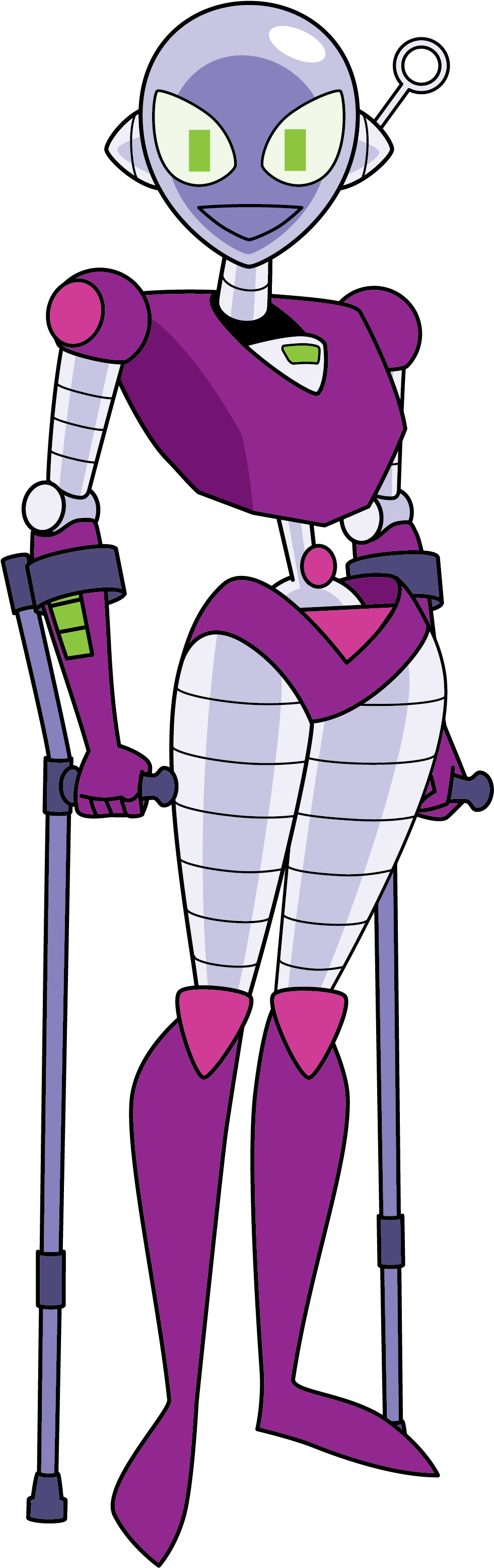 Connie With Crutches - Cartoon (1283x3250), Png Download