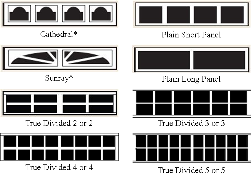 Trad Wood 450 Windows - Glass Options For Garage Doors (853x612), Png Download