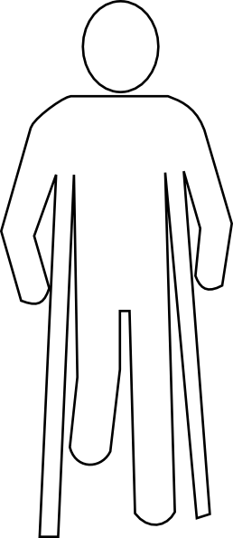 Crutch - Crutch Handicap Sign (258x594), Png Download