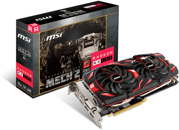 Radeon™ Rx 580 Graphics Cards Radeon Rx 580 Mech 2 - Msi Rx 580 Mech 2 (600x480), Png Download