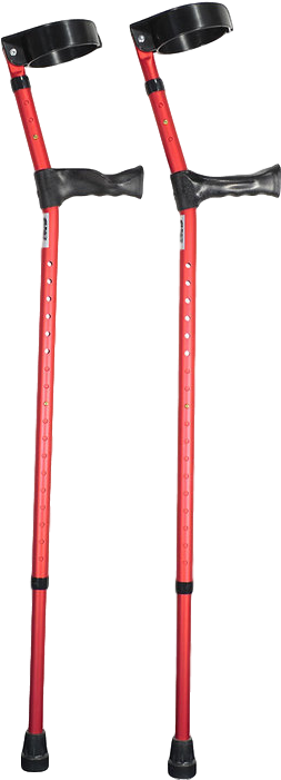 Adjustable Elbow Crutches - Red Crutches (800x700), Png Download