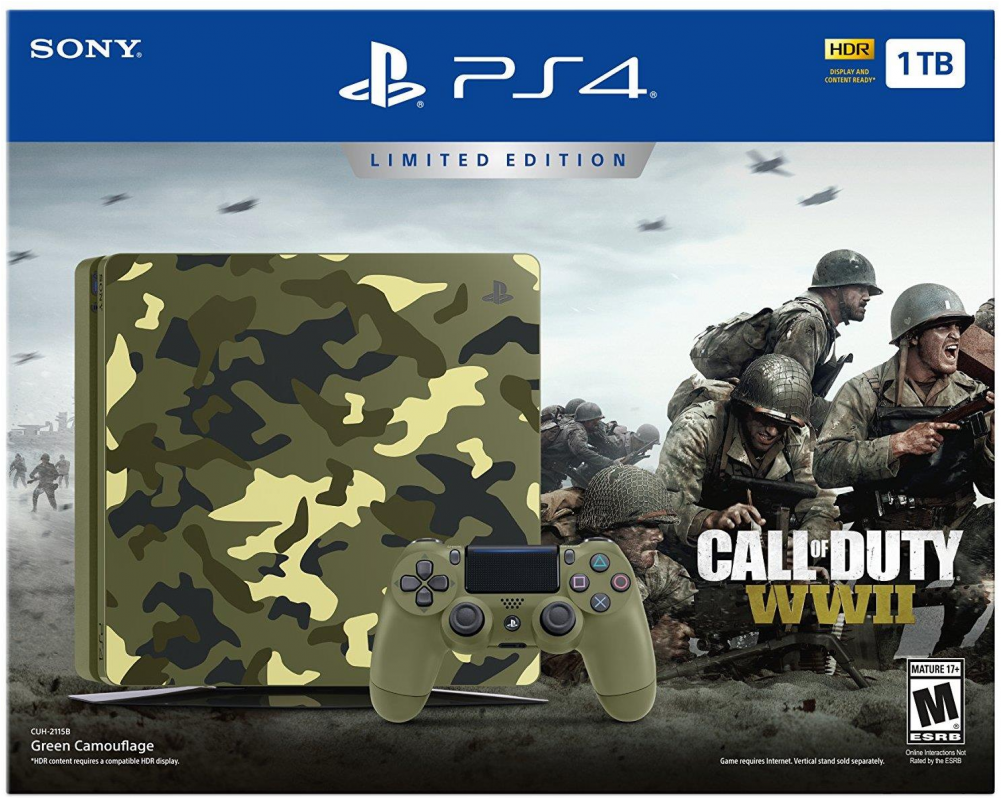 Auction - Playstation 4 1tb Slim Call Of Duty Wwii (1000x1000), Png Download