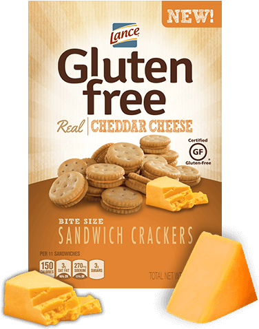 Lance Gluten Free Cheddar Cheese Crackers (395x540), Png Download