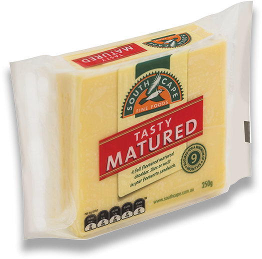 Tasty Matured Cheddar - South Cape Vintage Cheddar Cheese 250g (700x670), Png Download