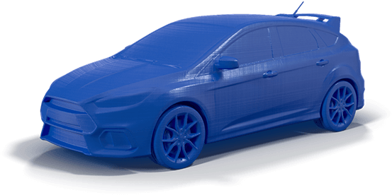 Ford Focus Rs Small Pla Min - 3d Printed Car Small (632x342), Png Download
