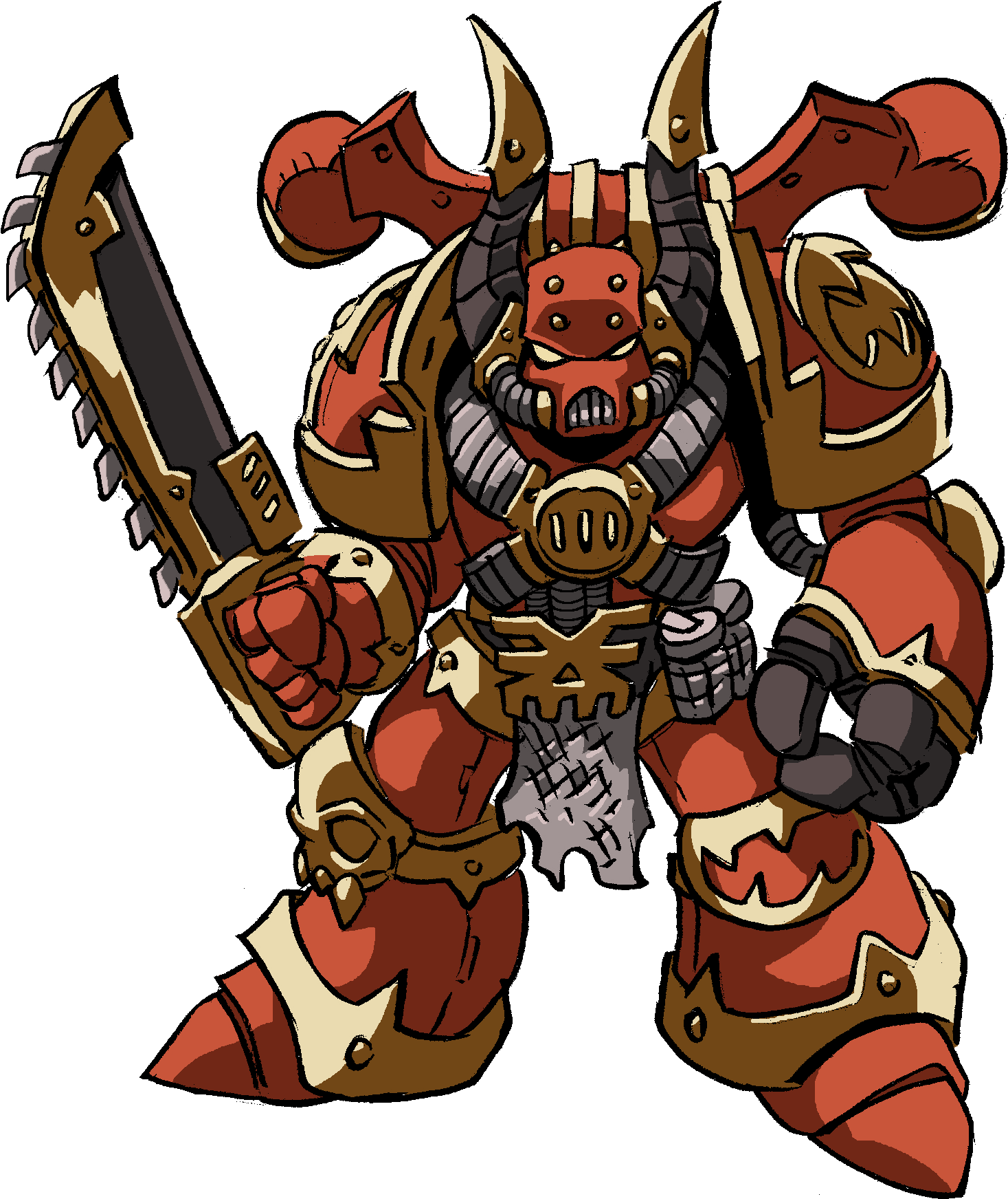 Khorne Tamaño Sin Fondo - Khorne Berserker Drawing (1571x1807), Png Download