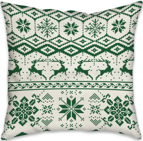 Christmas Sweater - Niedliches Grünes Ren Und Schneeflocken Geschenkpapier (480x480), Png Download