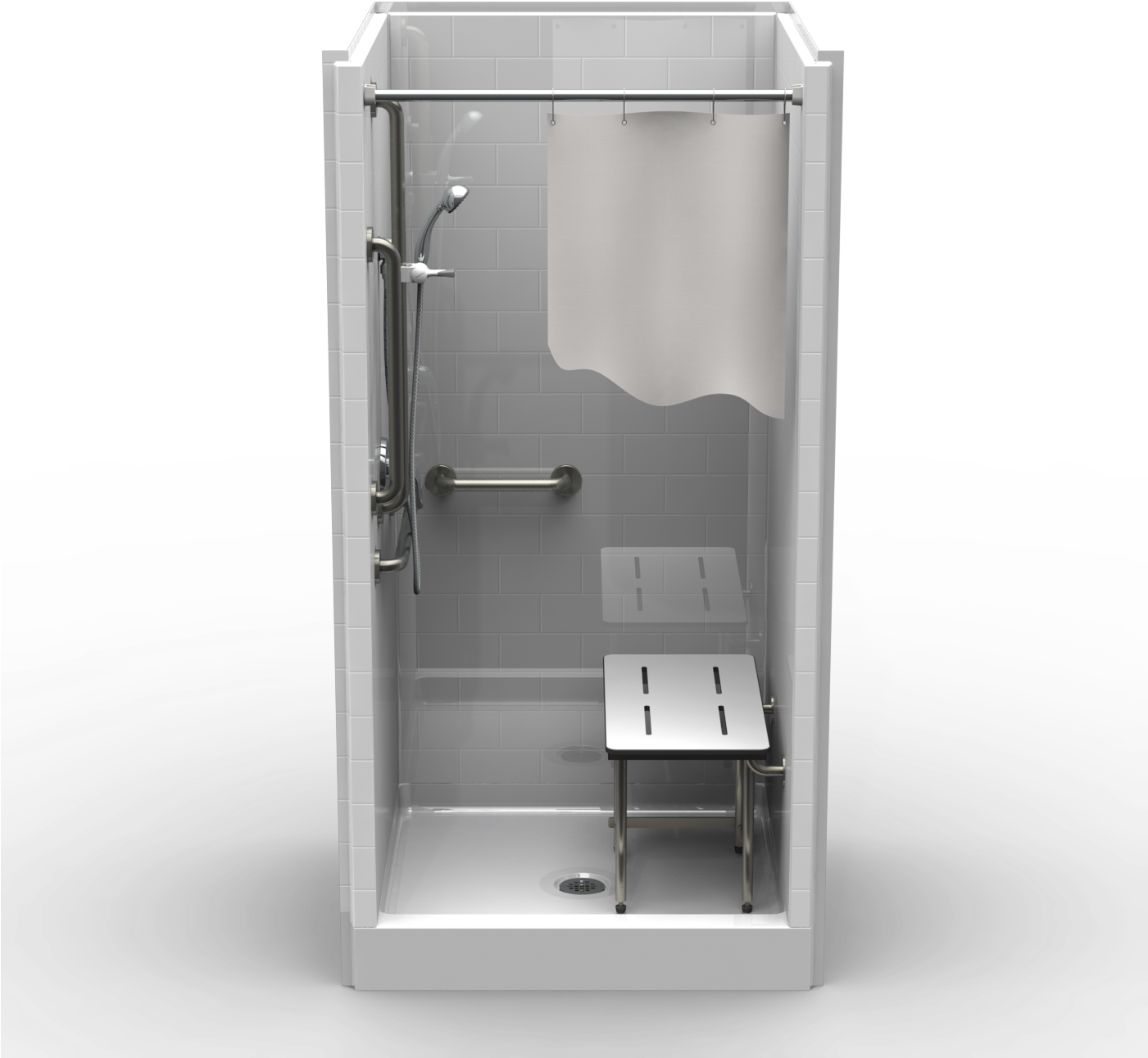 Remodeler Shower Four Piece 42×38 - Sliding Door (1400x1400), Png Download