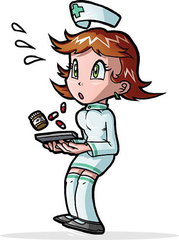 Doctor Panic Nurse - Panic Doctor Cartoon (366x492), Png Download