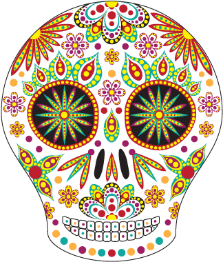 Dia De Los Muertos Skull - Dia De Muertos Skulls Transparent (371x433), Png Download