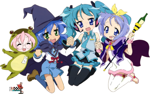 Anime, Hatsune Miku, And Lucky Star Image - Lucky Star Kawaii (500x313), Png Download