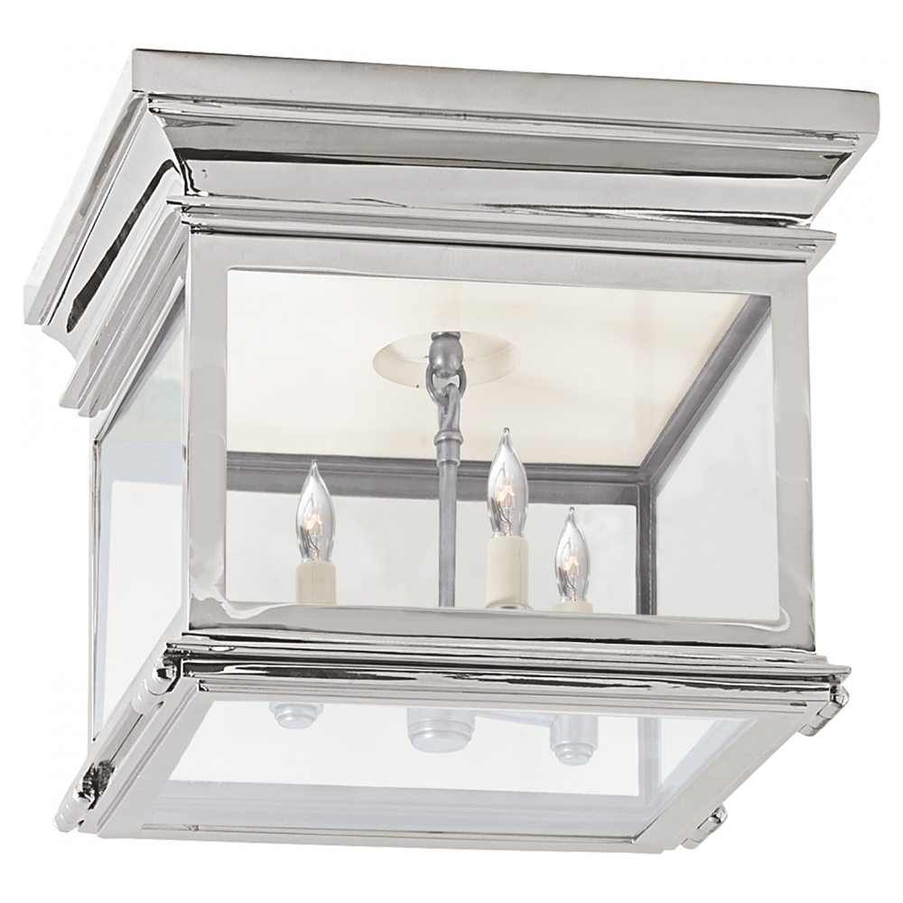 Club Small Square Flush Mount In Polished Nickel - Club Square Flush Mount - Polished Nickel - Visual (1000x1000), Png Download