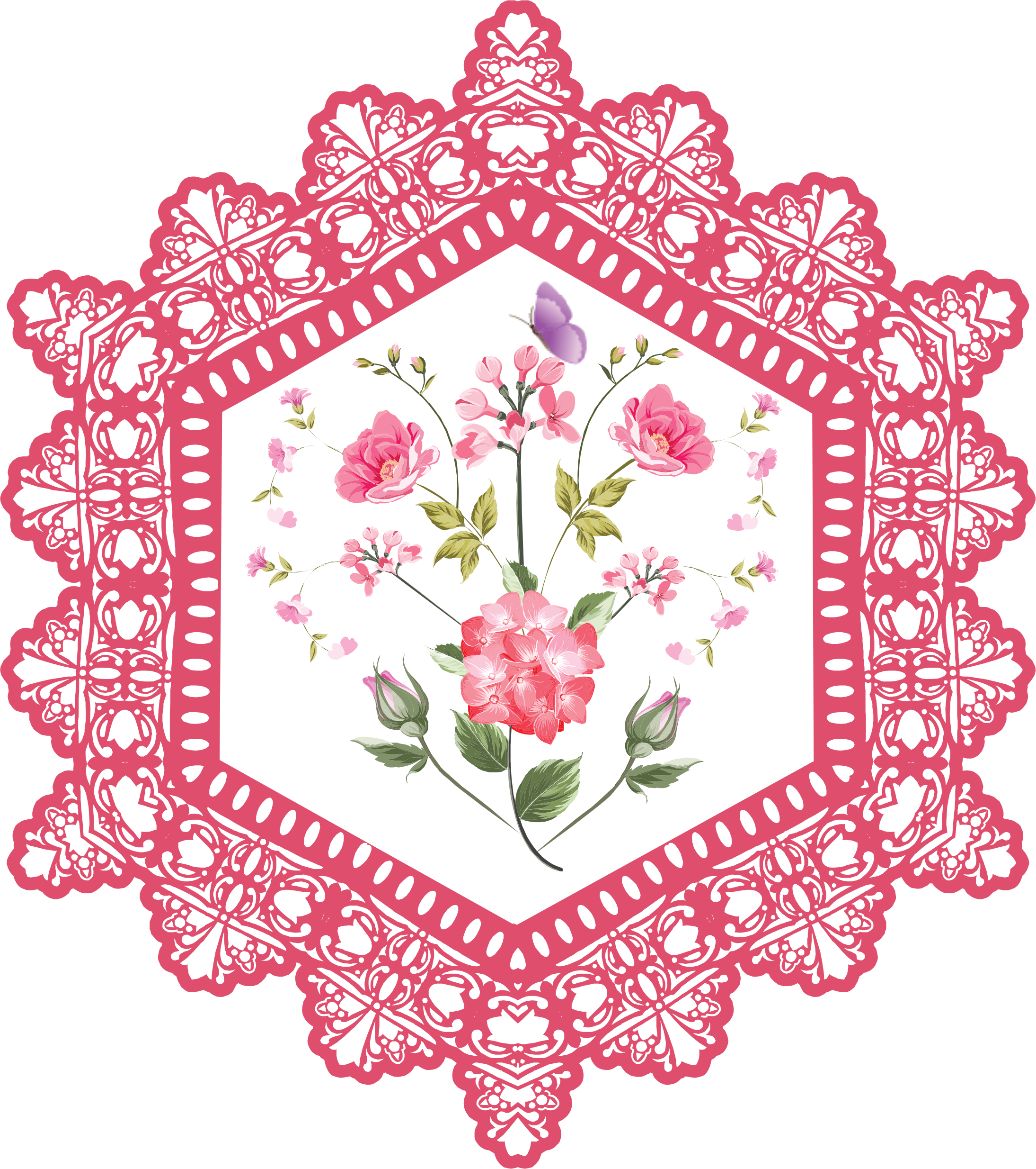 Florals And Lace Is A Downloadable Machine Embroidery - Baptism (2189x2467), Png Download