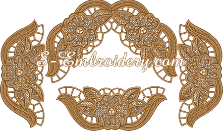 Ellipse Doily Free Standing Lace Machine Embroidery - Placemat (450x268), Png Download