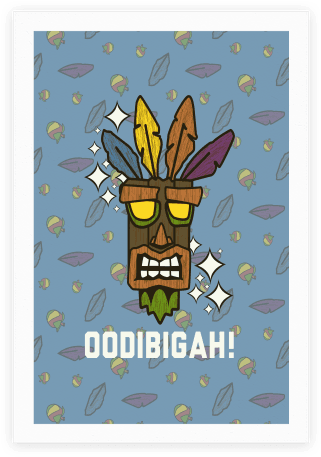 Crash Aku-aku Mask Poster - Crash Aku-aku Mask Tote Bag: Funny Tote Bag From Lookhuman. (484x484), Png Download