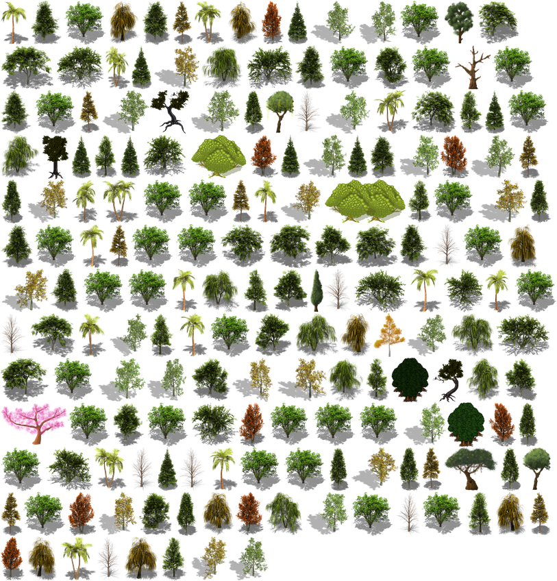 Preview - Pine Tree Sprite Sheet (825x847), Png Download