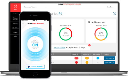 Take Control Of Mobile Devices And Their Data - F Secure Freedome Business (500x312), Png Download