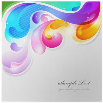 Abstract Colorful Paint Splash Vector Background Poster - Ambesonne Abstract Art Splash Drops With Computer Digital (400x400), Png Download