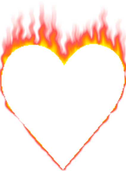 Share This Image - Flaming Heart Transparent (424x576), Png Download