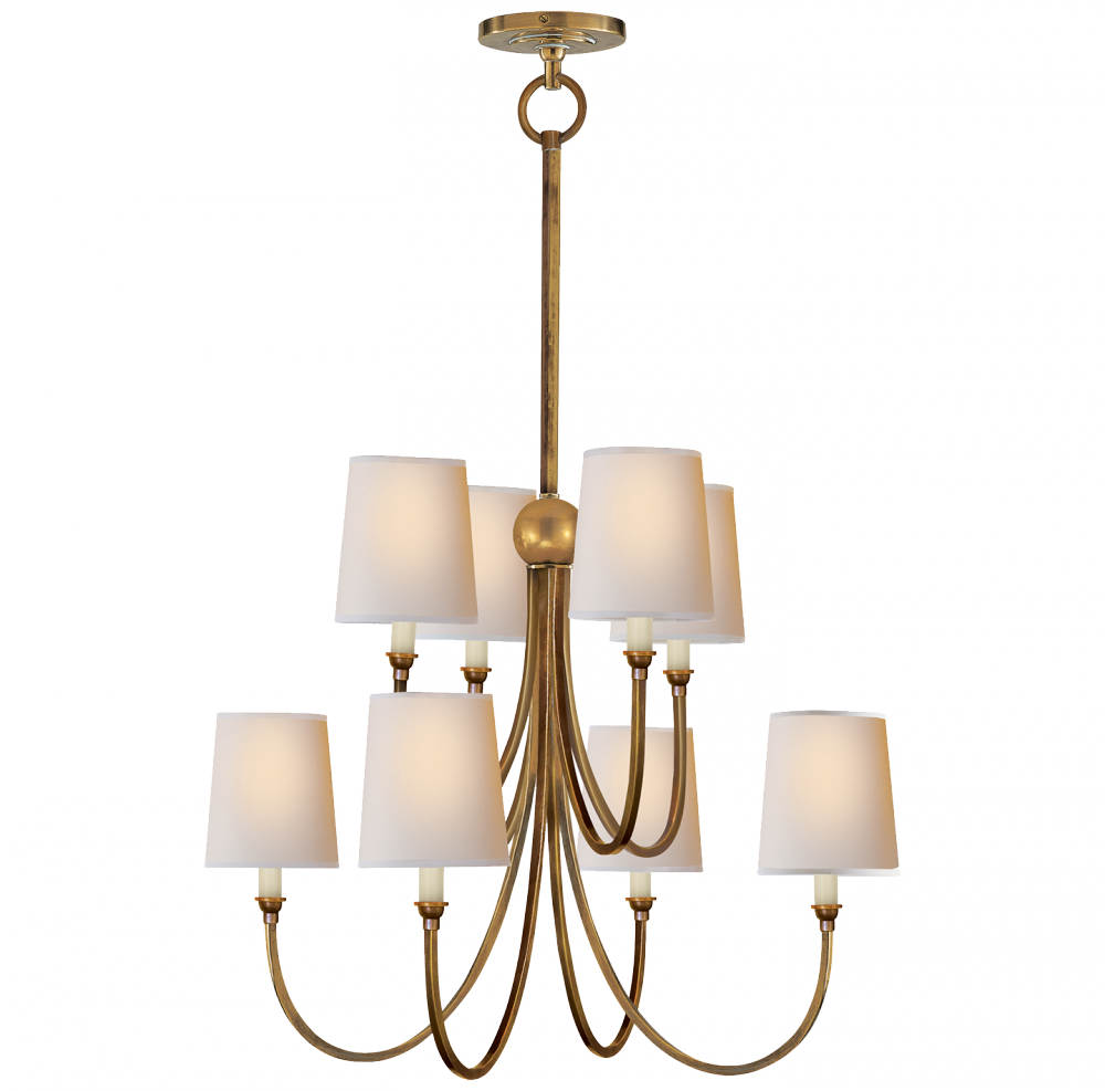 Reed Large Chandelier In Hand-rubbed Antique Bra - Visual Comfort Reed Chandelier (1000x987), Png Download