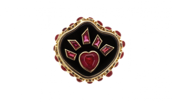 Flaming Heart Ring - Ring (598x357), Png Download