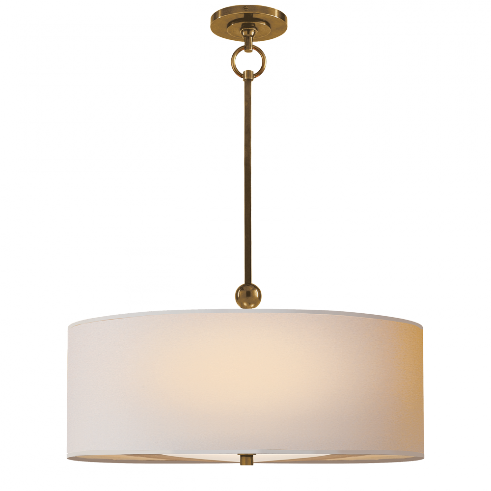 Reed Hanging Shade In Hand-rubbed Antique Brass - Visual Comfort Tob5011an-np Antique Nickel With Natural (1000x1000), Png Download