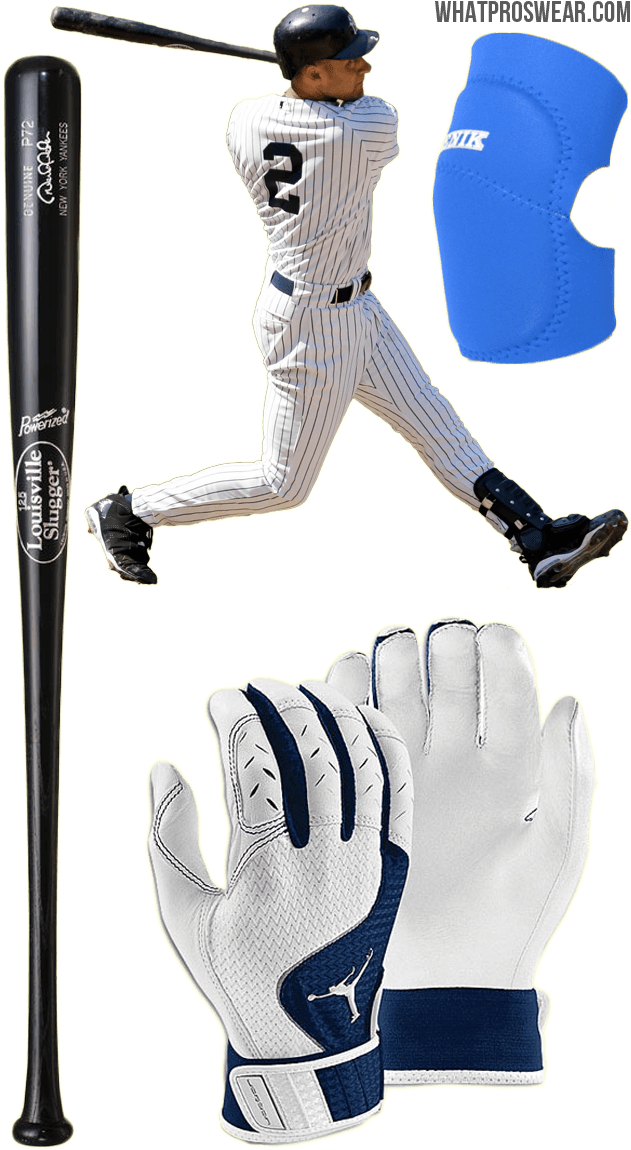 Derek Jeter Bat, Derek Jeter Batting Gloves, Derek - Jordan Batting Gloves 2017 (638x1194), Png Download