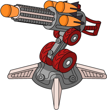 Fg Deco Xmas Wk2 Nerf Missile Turret - Family Guy Quest For Stuff Robot (400x442), Png Download