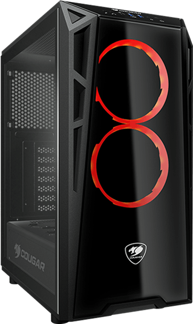 Turret Tempered Glass, No Psu, Atx, Black, Mid Tower - Cougar Turret (700x700), Png Download