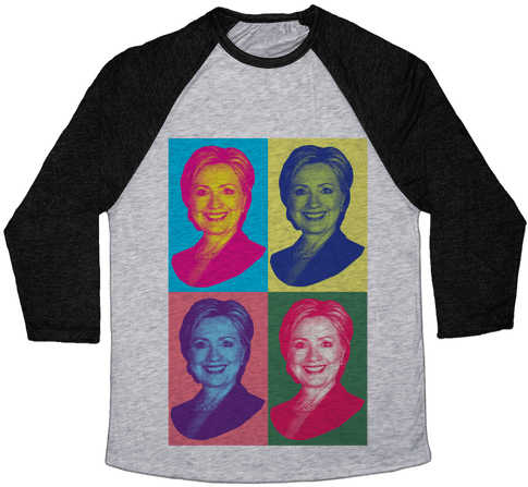 Pop Art Hillary Clinton Baseball Tee - Rasputin T Shirt (484x484), Png Download