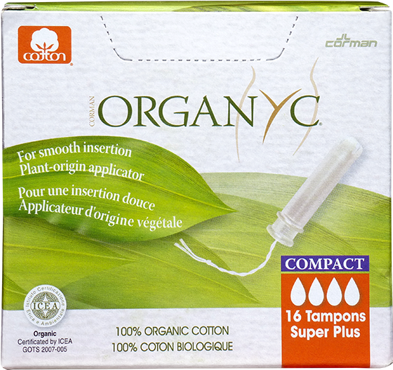 16ct Super Plus Organic Cotton - Tampons Compact Organyc (600x600), Png Download