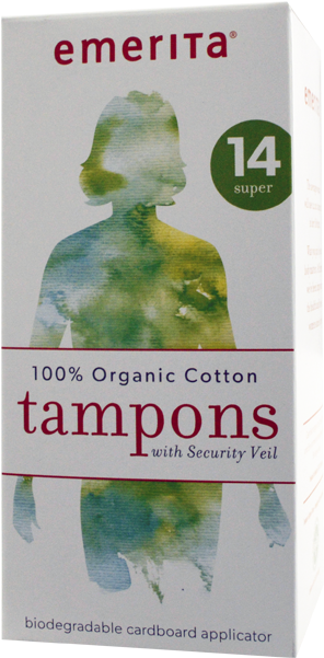 Emerita Tampons 100% Organic Cotton Super 14 Count - Emerita - Organic Cotton Super Plus Tampons - 14 Tampons (650x650), Png Download